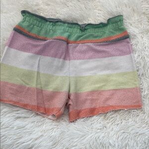Wild fox kids striped shorts. Super cozy, elastic waist pilled fabric design 14
